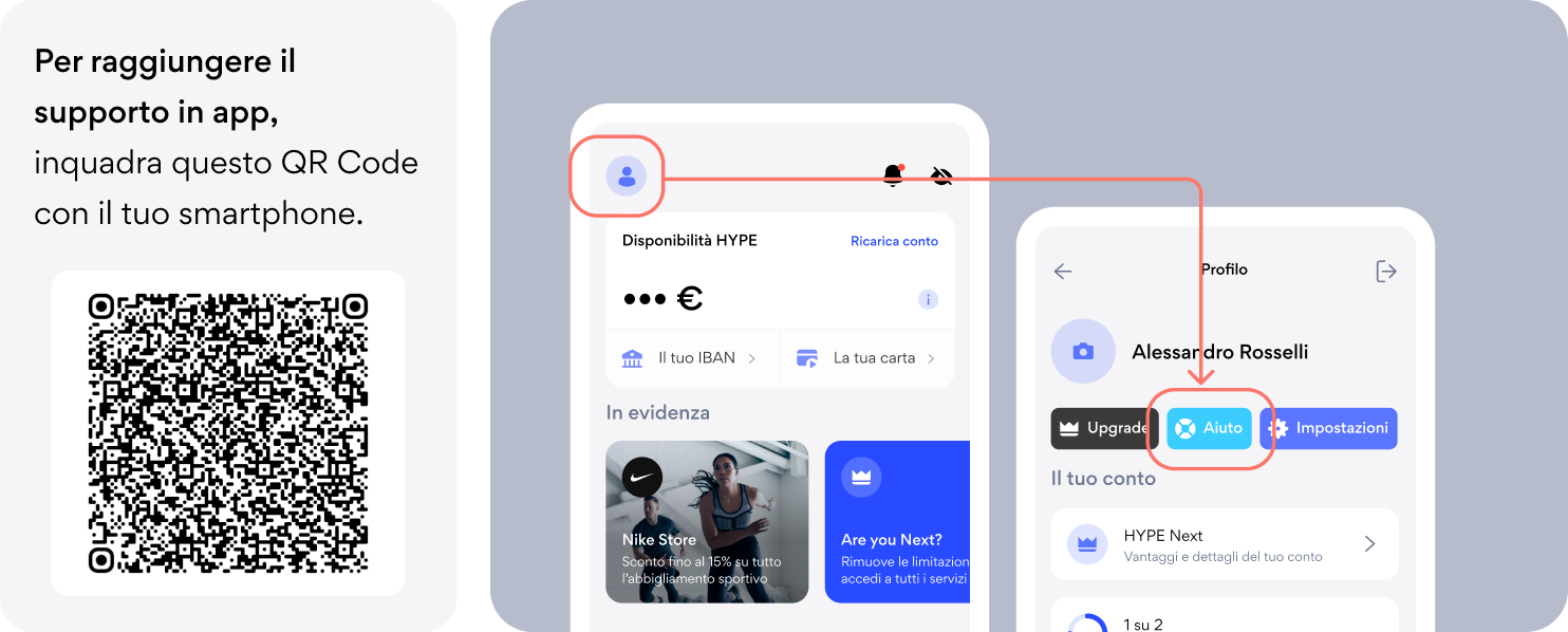 Immagine supporto in app